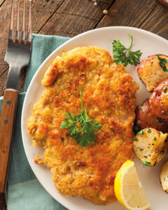 Schnitzel von oben, Symbolbild für Restaurants in Willingen
